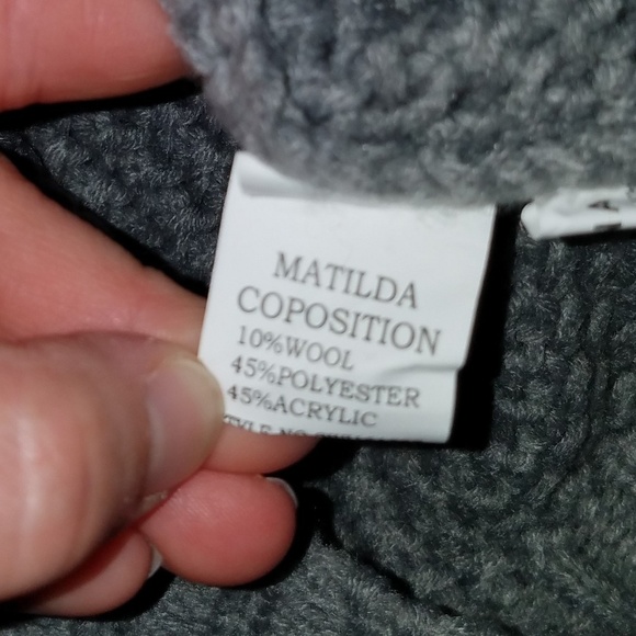 Matilda by True Love Gray Knit Cardigan Feathers Size Small - Picture 8 of 10